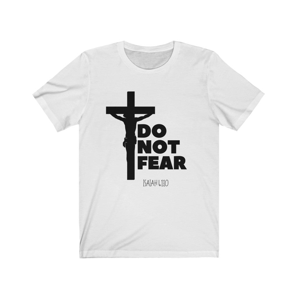 Do Not Fear T-shirt with Crucifix-White