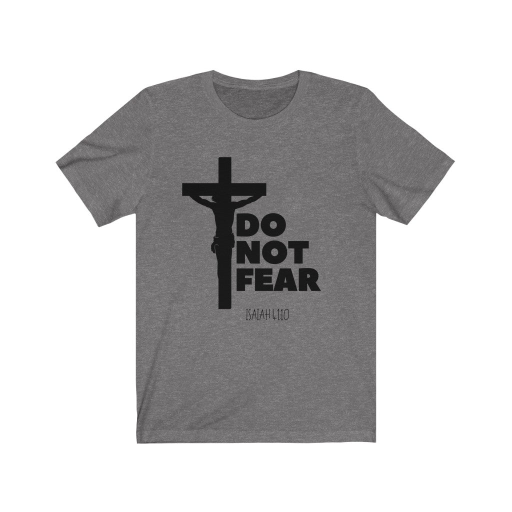 Do Not Fear T-shirt with Crucifix-Deep Heather