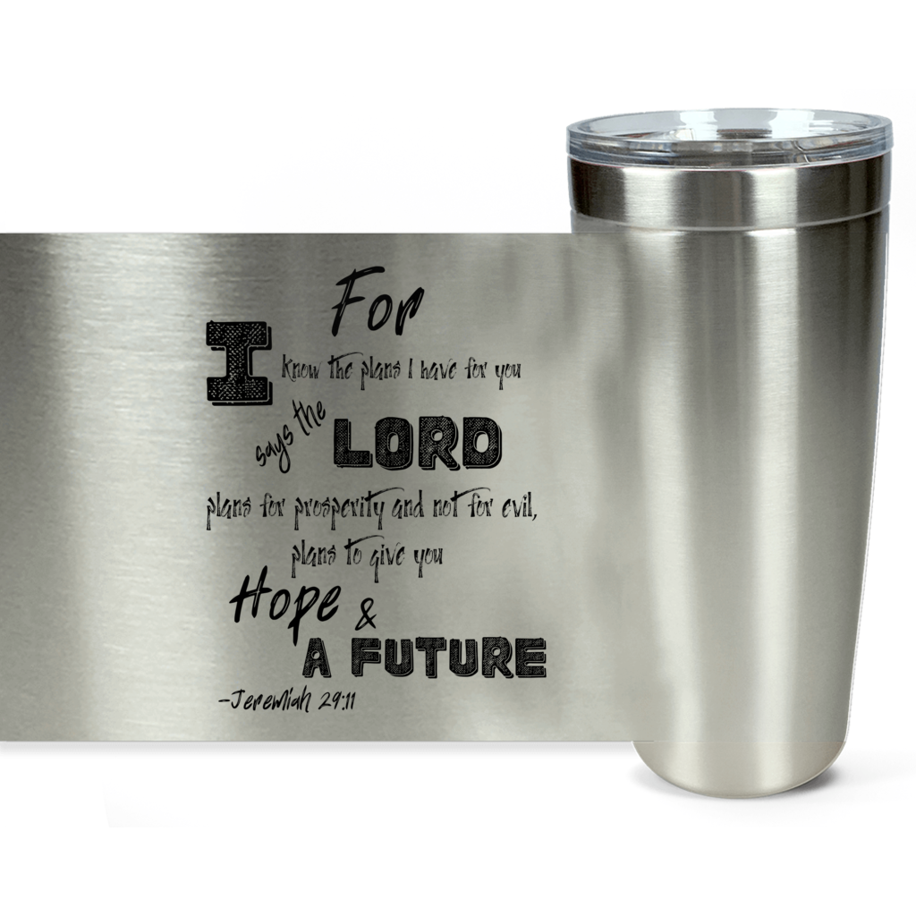 Catholic travel mug, Christian travel mug, Jeremiah 29:11