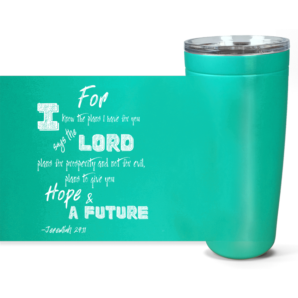 Catholic travel mug, Christian travel mug, Jeremiah 29:11